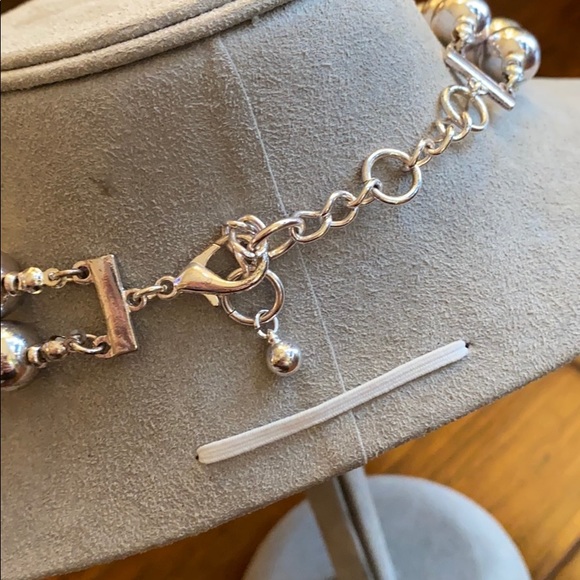 Double Strand Silver Ball Necklace - Picture 4 of 4